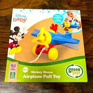 Green Toys Disney Mickey Mouse Airplane Pull Toy Learning Toy